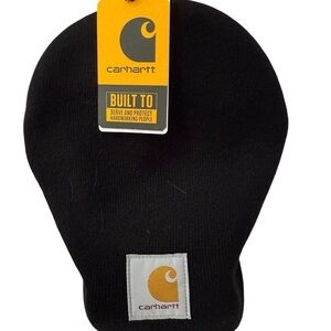 Carhartt One Size Black Knit  Beanie Stocking  Cap 100% Acrylic With Kings NWT